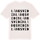 Vintage White t-shirt med Långsveden ordlek t-shirt