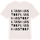 Vintage White t-shirt med Länsmanstorp ordlek t-shirt