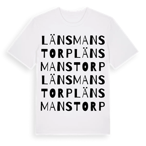 Länsmanstorp ordlek t-shirt – ekologisk bomull t-shirt från Pinshirt