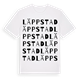 White t-shirt med Läppstad ordlek t-shirt