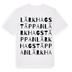 Lärkhagstäppan ordlek t-shirt – ekologisk bomull t-shirt från Pinshirt