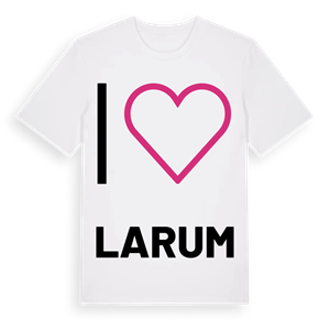 Jag älskar Larum t-shirt stort tryck – ekologisk bomull t-shirt från Pinshirt