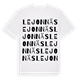 White t-shirt med Lejonnäs ordlek t-shirt