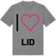 Mid Heather Gray t-shirt med Jag älskar Lid t-shirt stort tryck