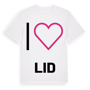 Jag älskar Lid t-shirt stort tryck – ekologisk bomull t-shirt från PinShirt