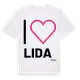 White t-shirt med Jag älskar Lida t-shirt stort tryck