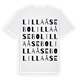 White t-shirt med Lilla Åsebo ordlek t-shirt