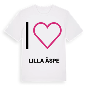 Jag älskar Lilla Äspe t-shirt stort tryck – ekologisk bomull t-shirt från PinShirt