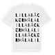 White t-shirt med Lilla Bäckermåla ordlek t-shirt