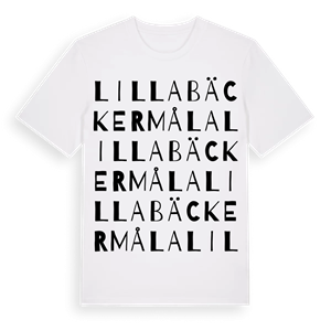 Lilla Bäckermåla ordlek t-shirt – ekologisk bomull t-shirt från Pinshirt