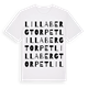 White t-shirt med Lilla Bergtorpet ordlek t-shirt