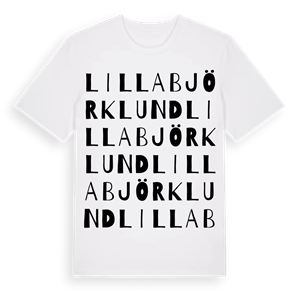 Lilla Björklund ordlek t-shirt – ekologisk bomull t-shirt från Pinshirt