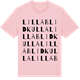 Pink Cotton t-shirt med Lilla Blidkulla ordlek t-shirt