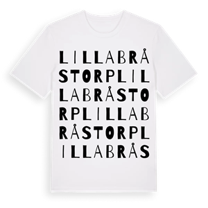 Lilla Bråstorp ordlek t-shirt – ekologisk bomull t-shirt från Pinshirt