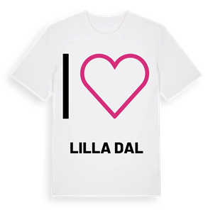 Jag älskar Lilla Dal t-shirt stort tryck – ekologisk bomull t-shirt från PinShirt
