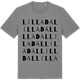 Mid Heather Gray t-shirt med Lilla Dal ordlek t-shirt