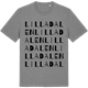 Mid Heather Gray t-shirt med Lilla Dalen ordlek t-shirt