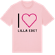 Pink Cotton t-shirt med Jag älskar Lilla Edet t-shirt stort tryck