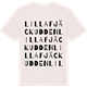 Vintage White t-shirt med Lilla Fjäckudden ordlek t-shirt