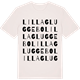 Vintage White t-shirt med Lilla Gluggebo ordlek t-shirt