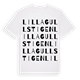 White t-shirt med Lilla Gullstigen ordlek t-shirt