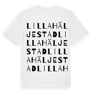 Lilla Häljestad ordlek t-shirt – ekologisk bomull t-shirt från Pinshirt