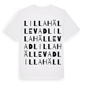 Lilla Hällevad ordlek t-shirt – ekologisk bomull t-shirt från Pinshirt
