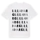 White t-shirt med Lilla Harg ordlek t-shirt