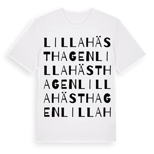 Lilla Hästhagen ordlek t-shirt – ekologisk bomull t-shirt från Pinshirt