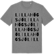 Mid Heather Gray t-shirt med Lilla Högsjö ordlek t-shirt