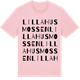 Pink Cotton t-shirt med Lilla Husmossen ordlek t-shirt