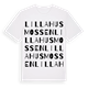 White t-shirt med Lilla Husmossen ordlek t-shirt