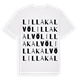 White t-shirt med Lilla Kalvö ordlek t-shirt