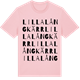 Pink Cotton t-shirt med Lilla Långkärr ordlek t-shirt