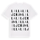 White t-shirt med Lilla Liljerum ordlek t-shirt