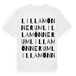 Lilla Mönnerum ordlek t-shirt – ekologisk bomull t-shirt från Pinshirt
