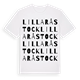 White t-shirt med Lilla Råstock ordlek t-shirt