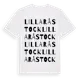 White t-shirt med Lilla Råstock ordlek t-shirt