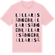 Pink Cotton t-shirt med Lilla Risängen ordlek t-shirt