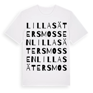 Lilla Sätersmossen ordlek t-shirt – ekologisk bomull t-shirt från Pinshirt
