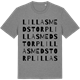 Mid Heather Gray t-shirt med Lilla Smedstorp ordlek t-shirt