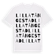 White t-shirt med Lilla Tångestad ordlek t-shirt