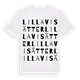 White t-shirt med Lilla Visätter ordlek t-shirt