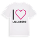 White t-shirt med Jag älskar Lillaberg t-shirt stort tryck