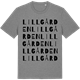 Mid Heather Gray t-shirt med Lillgården ordlek t-shirt