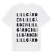 White t-shirt med Lillgården ordlek t-shirt