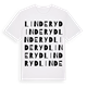 White t-shirt med Linderyd ordlek t-shirt