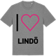 Mid Heather Gray t-shirt med Jag älskar Lindö t-shirt stort tryck
