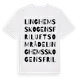 White t-shirt med Linghemsskogens Friluftsområde ordlek t-shirt