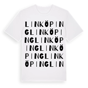 Linköping ordlek t-shirt – ekologisk bomull t-shirt från Pinshirt